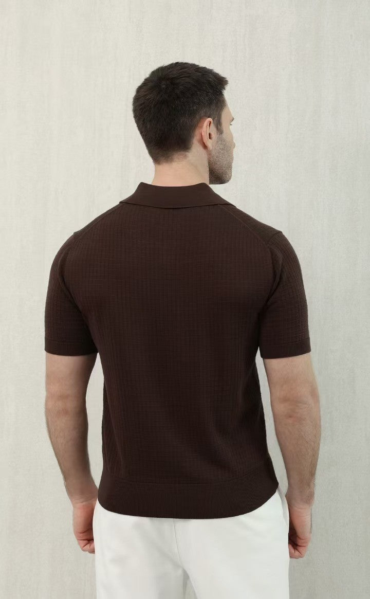 Loro Piana Men's Summer Refreshing Thin Knitted Lapel Short-sleeved Top Multicoloured Fashion Comfortable Temperament T-shirt Ngvp #9956