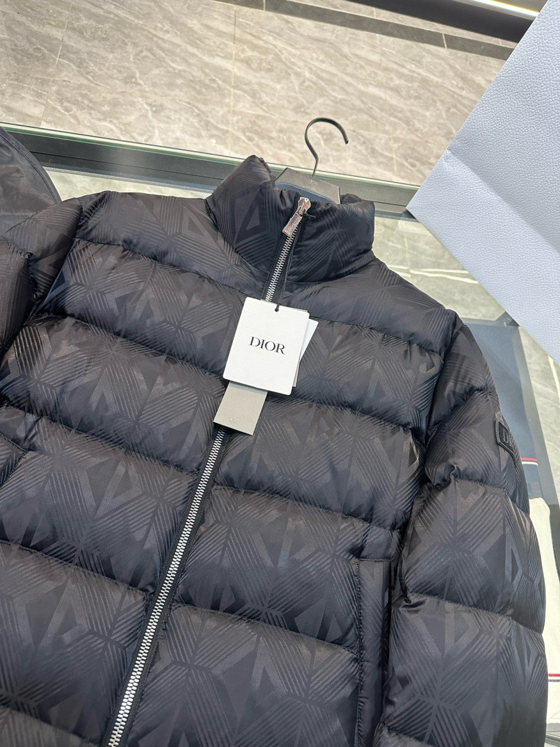 Dior Men's Fall/Winter Stand-Up Collar Logo All-Over Print Zipper Solid Color Casual Long-Sleeve Warm Puffer Down Jacket #81528