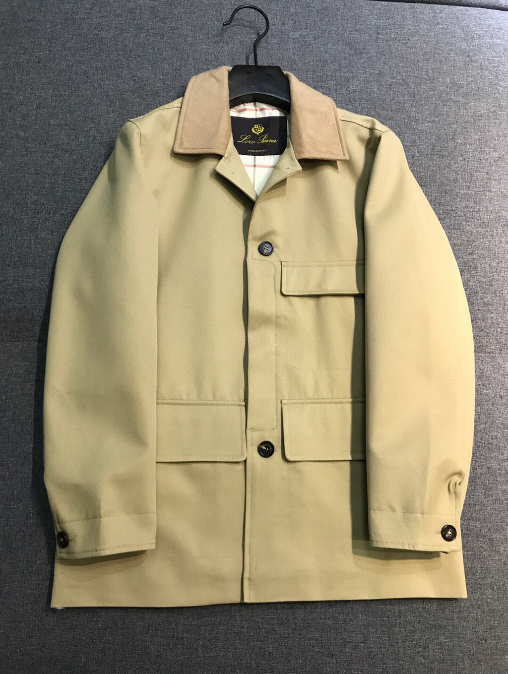 Loro Piana Men's Fall And Winter High-end Business Casual Trench Coat Jacket Lapel Single-breasted Cotton Trend Jacket Ngvp #2483