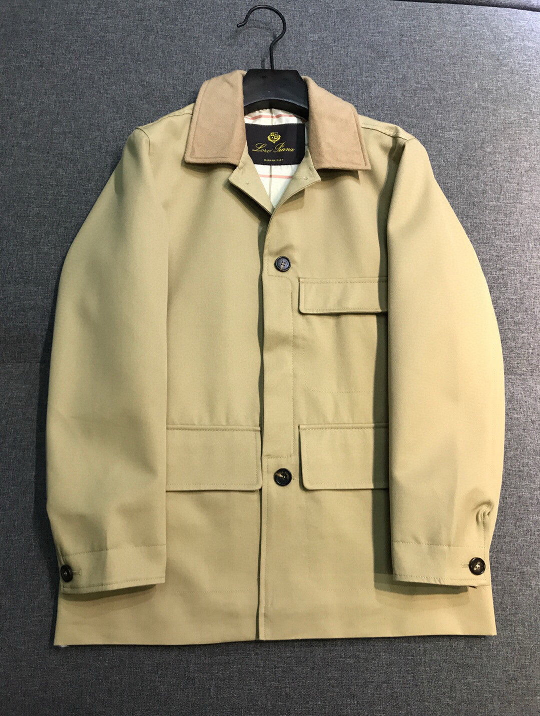 Loro Piana Men's Fall And Winter High-end Business Casual Trench Coat Jacket Lapel Single-breasted Cotton Trend Jacket Ngvp #2483