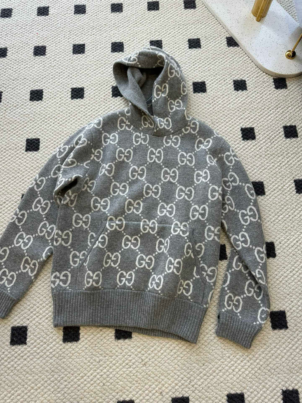 Gucci Men's Spring and Autumn Monogram Printed Long Sleeve Hooded Sweatshirt Pullover Sweatshirt #97962