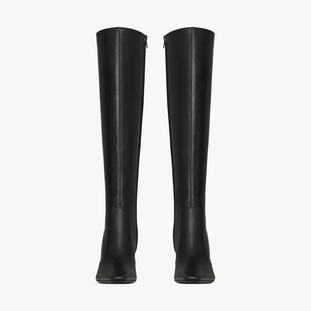 Saint Laurent FRANCOISE Women's Classic Pointed Toe Side Zip Leather High Heel Boots 10cm Heel High Heel Shoes #79181