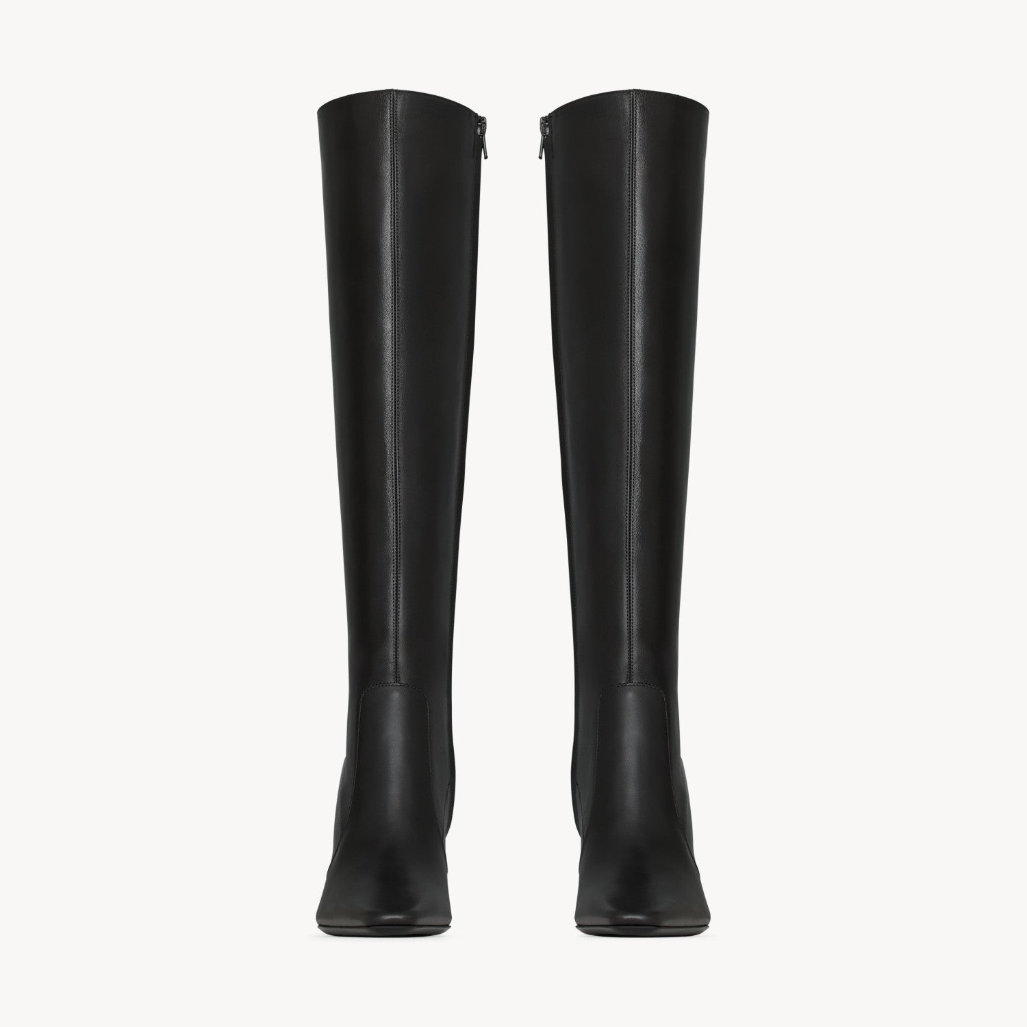 Saint Laurent FRANCOISE Women's Classic Pointed Toe Side Zip Leather High Heel Boots 10cm Heel High Heel Shoes #79181