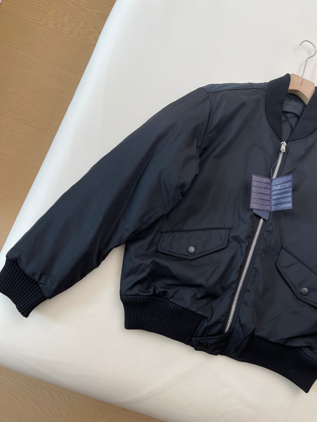 Prada Men's Fall/Winter Fashion Casual Solid Color Baseball Collar Zipper Pilot Cotton Jacket #78956