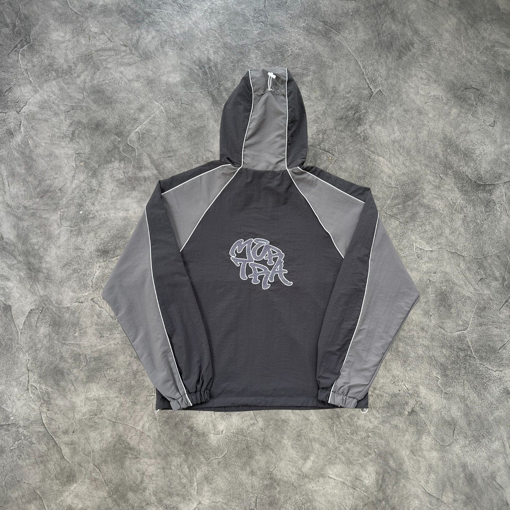 Mertra Nylon Embroidered Tracksuit Grey