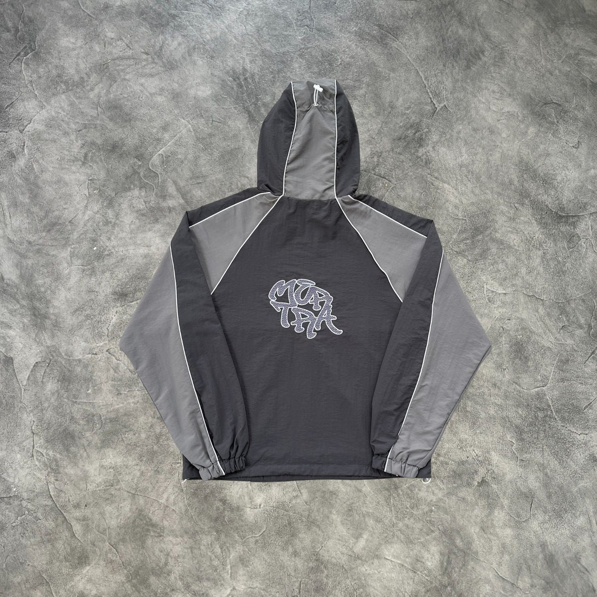 Mertra Nylon Embroidered Tracksuit Grey