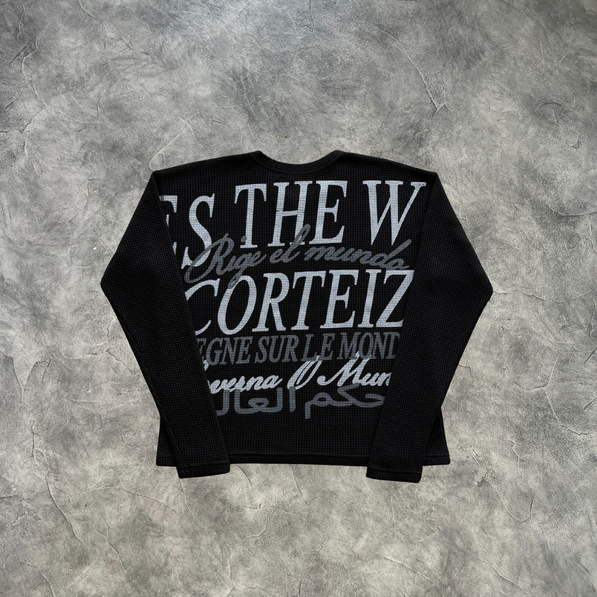 Corteiz Rules The World Long Sleeves T-Shirt Black