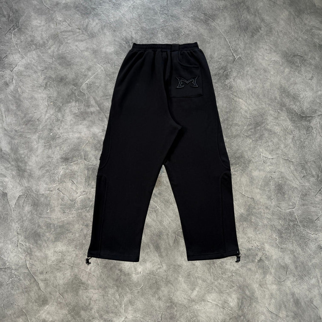 Mertra Split Panel Sweatpants Black
