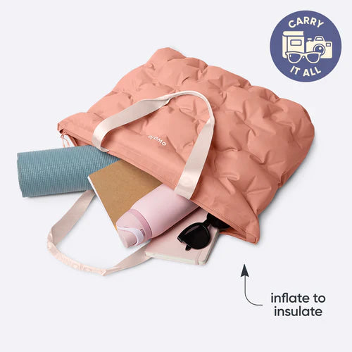 Owala The Cloud Inflatable insulation. Packs flat. 16L capacity Rosewood
