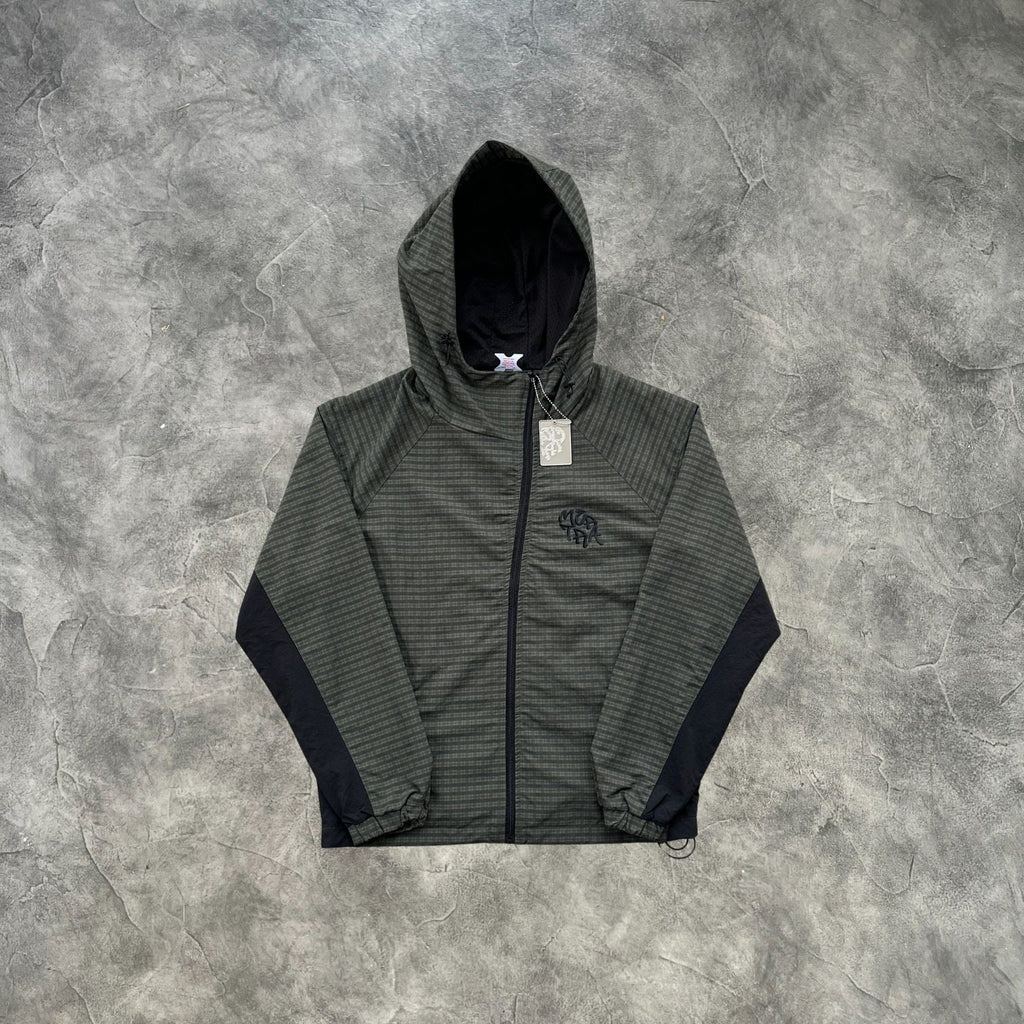 Mertra Asymmetrical Plaid Jacket Green