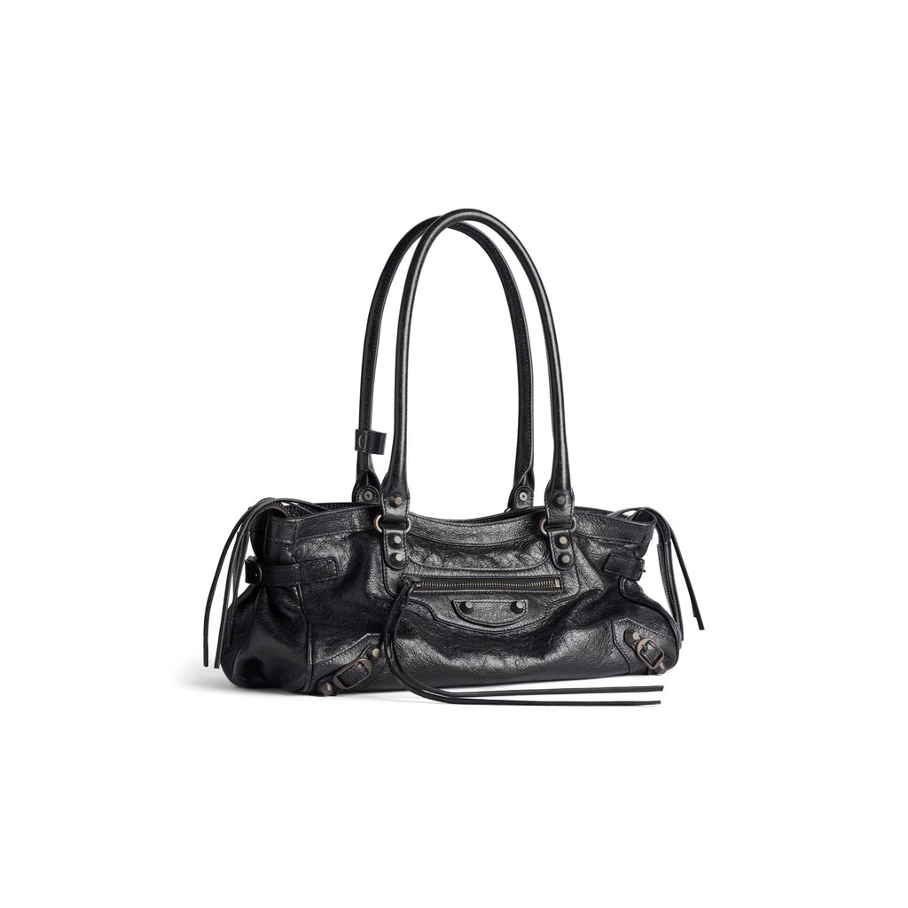 Balenciaga Women's Le City Bag East-West Motorcycle Bag Solid Color Leather Shoulder Bag Handbag Bags 8457042ABEK1000 #81473