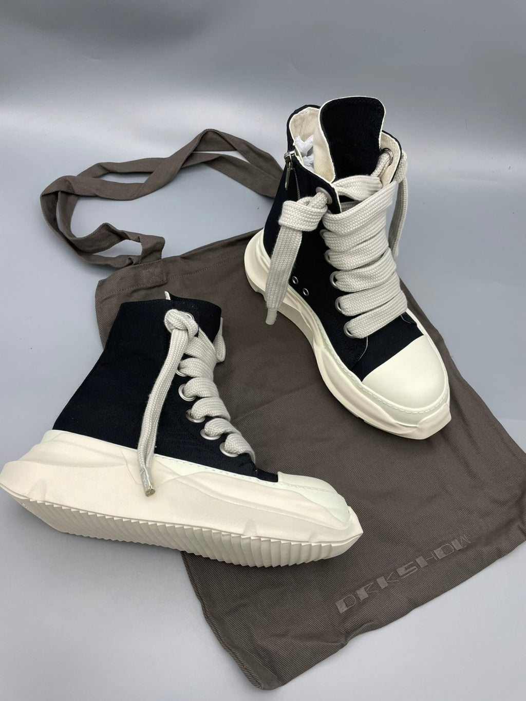 Rick Owens Drkshdw Men's Thick Lace High Top Shoes Heightened Thick Bottom Board Shoes Sports Casual Canvas Shoes Boots  #81379