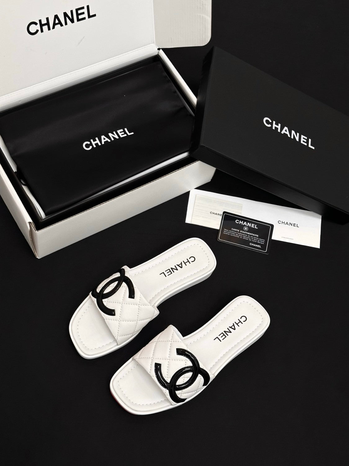 Chanel CC Vintage Diamond Slippers#380066