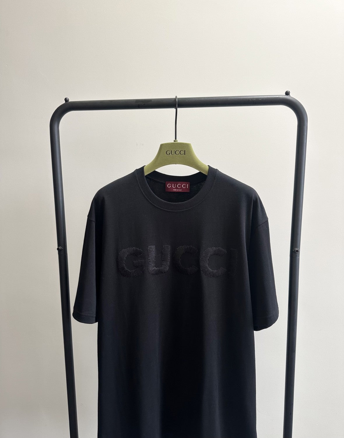 Gucci Men's Summer Solid Color Embroidered Letter Print Round Neck Cotton Short Sleeve T-Shirt #76389