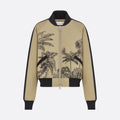Dior Dioriviera Men's And Women's Fall/Winter Fashion Casual Color Block Zipper Palms Rui Print Pilot Jacket #79487