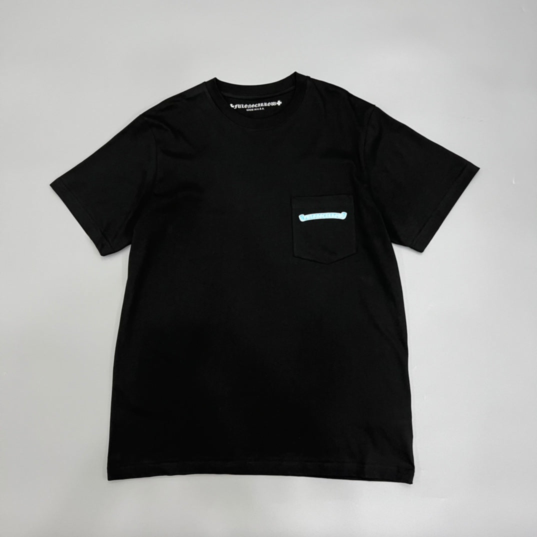 Chrome Hearts Men's and Women's Summer Neckline Sanskrit Letter Round Neck Cotton Short Sleeve T-shirt #72261