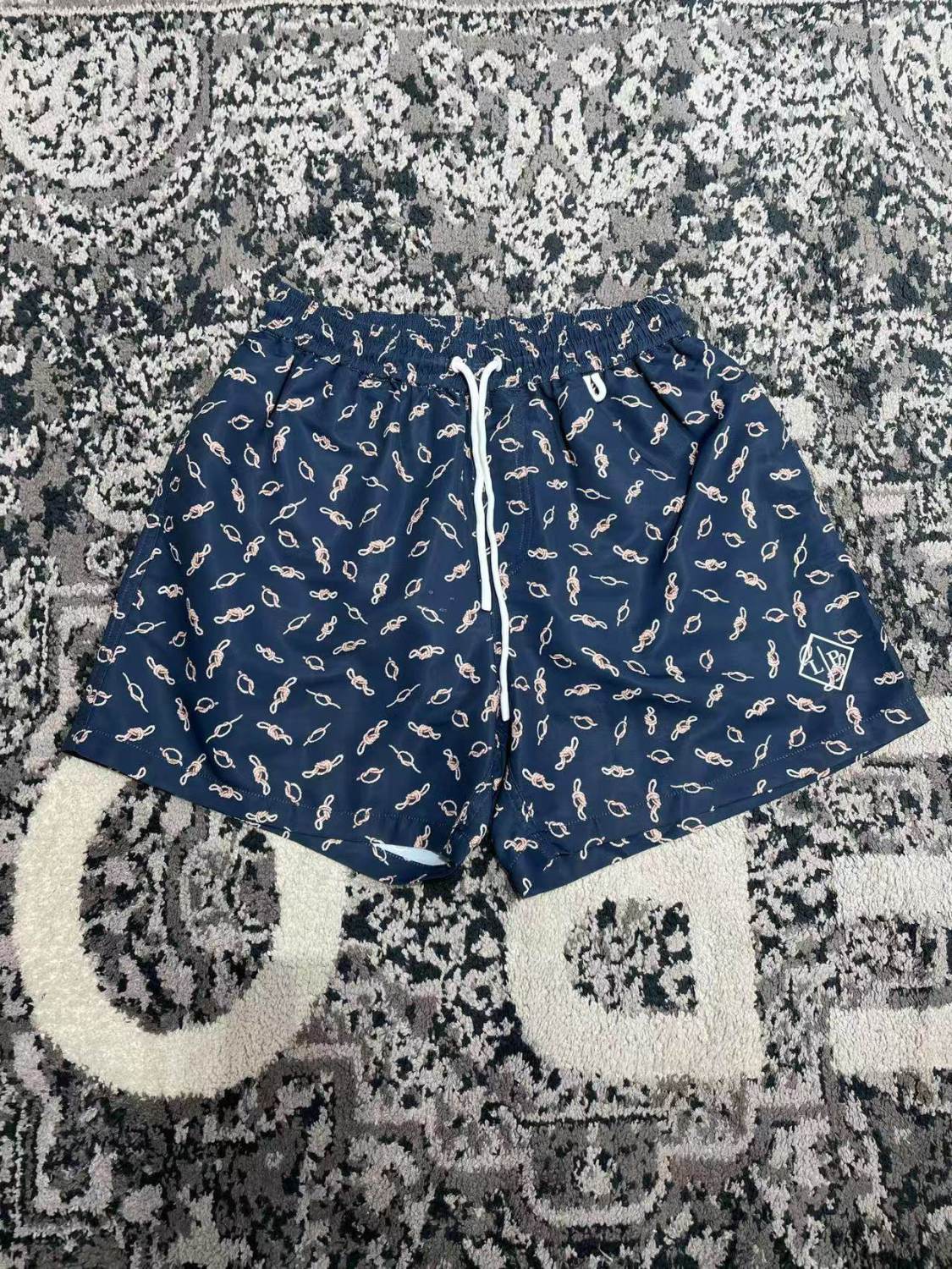 Loro Piana Men's Rope Knot Printed Beach Shorts Vacation Spring Summer Fashion Trend Swimming  Shorts Ngvp #1729