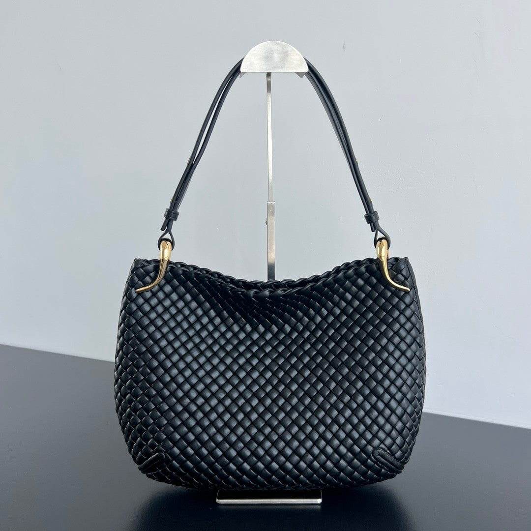 Bottega Veneta  clicker Metallic Finish Intreccio Woven Magnetic Clasp Tote Shoulder Bag Women's Luxury Elegant Bags 730968V01D12250 Ngvp #1985