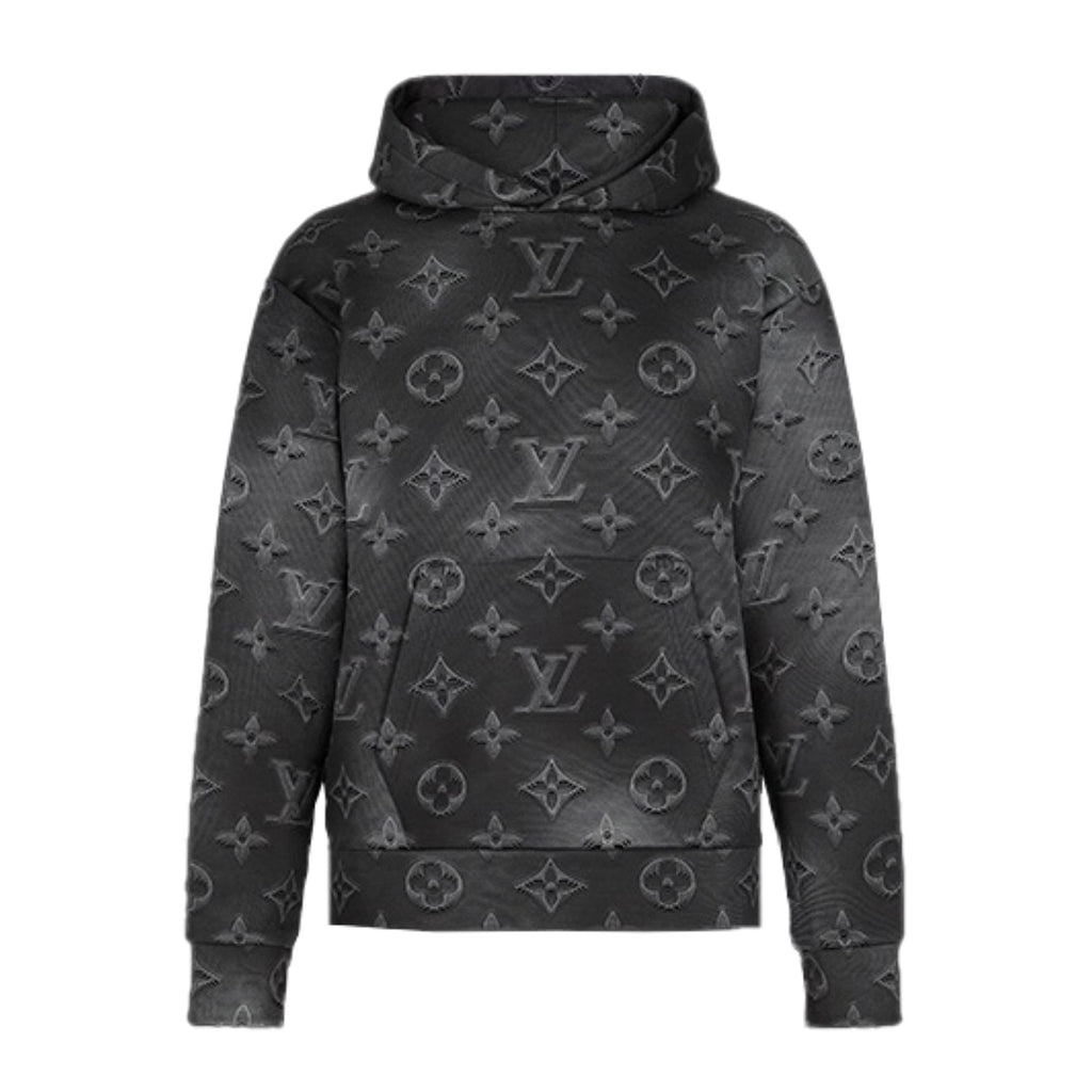 Louis Vuitton Men's Spring/Autumn Black Logo Printed Classic Hooded Sweatshirt #74298