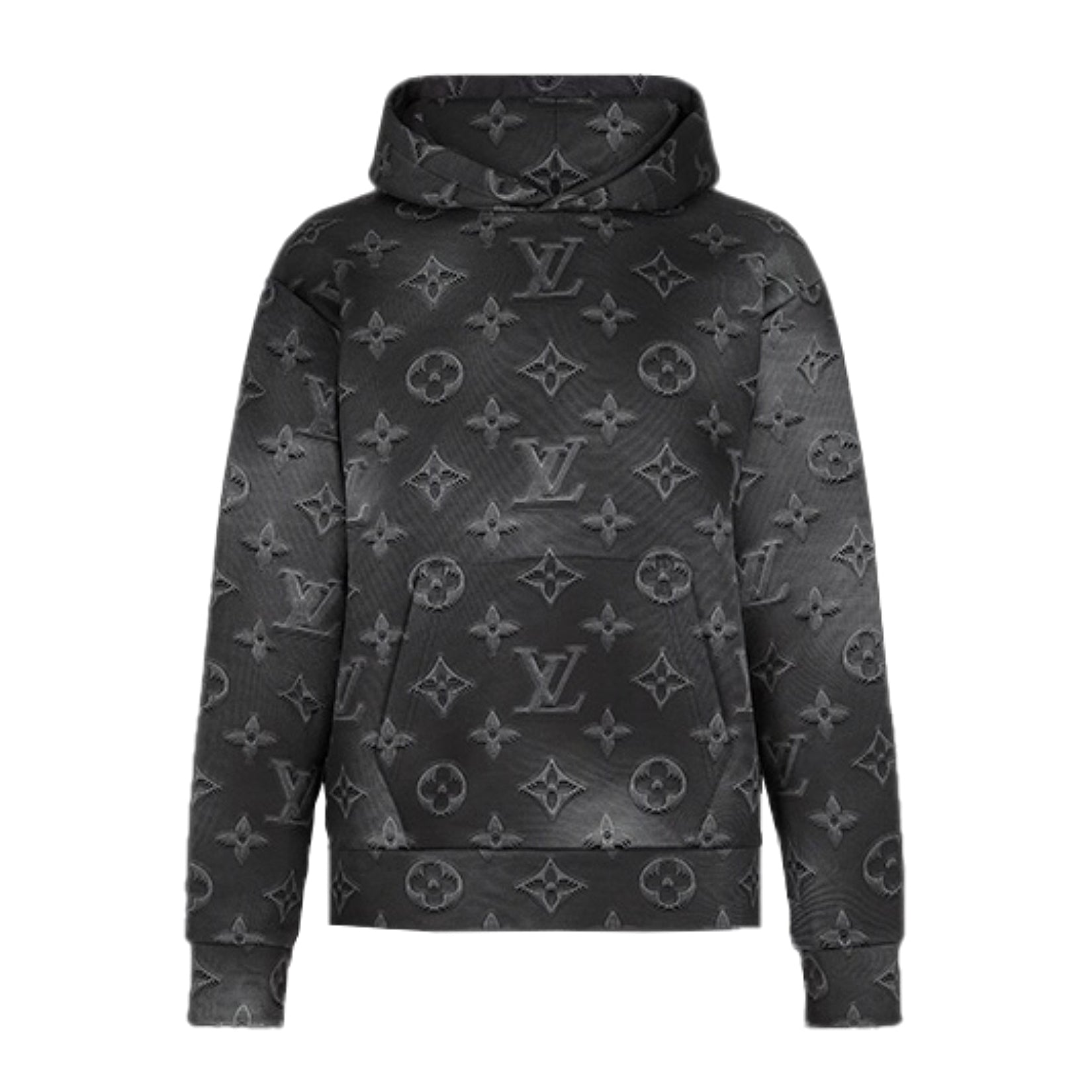 Louis Vuitton Men's Spring/Autumn Black Logo Printed Classic Hooded Sweatshirt #74298