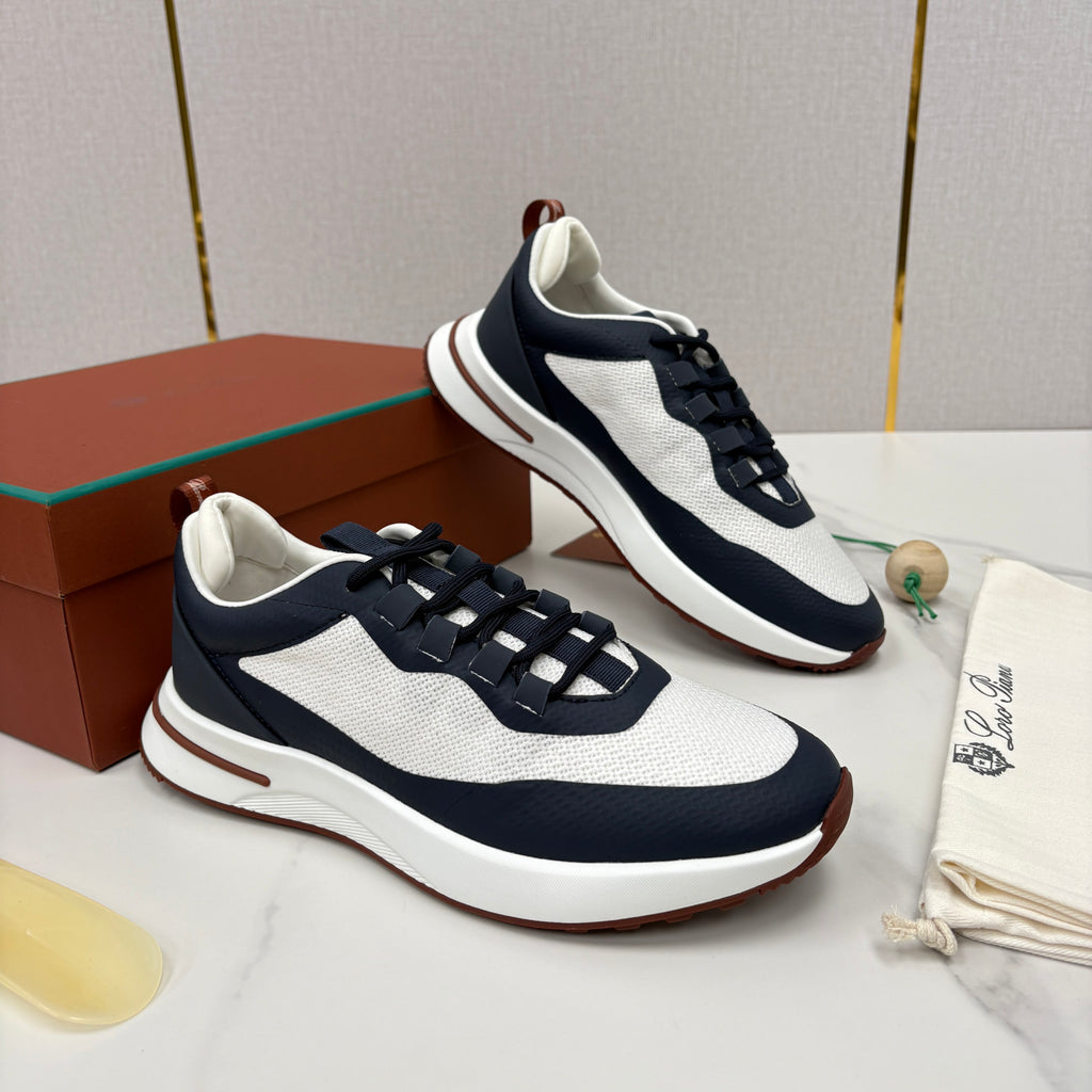 Loro Piana Week End Walk Mesh Cowhide Suede Casual Sneakers #381648