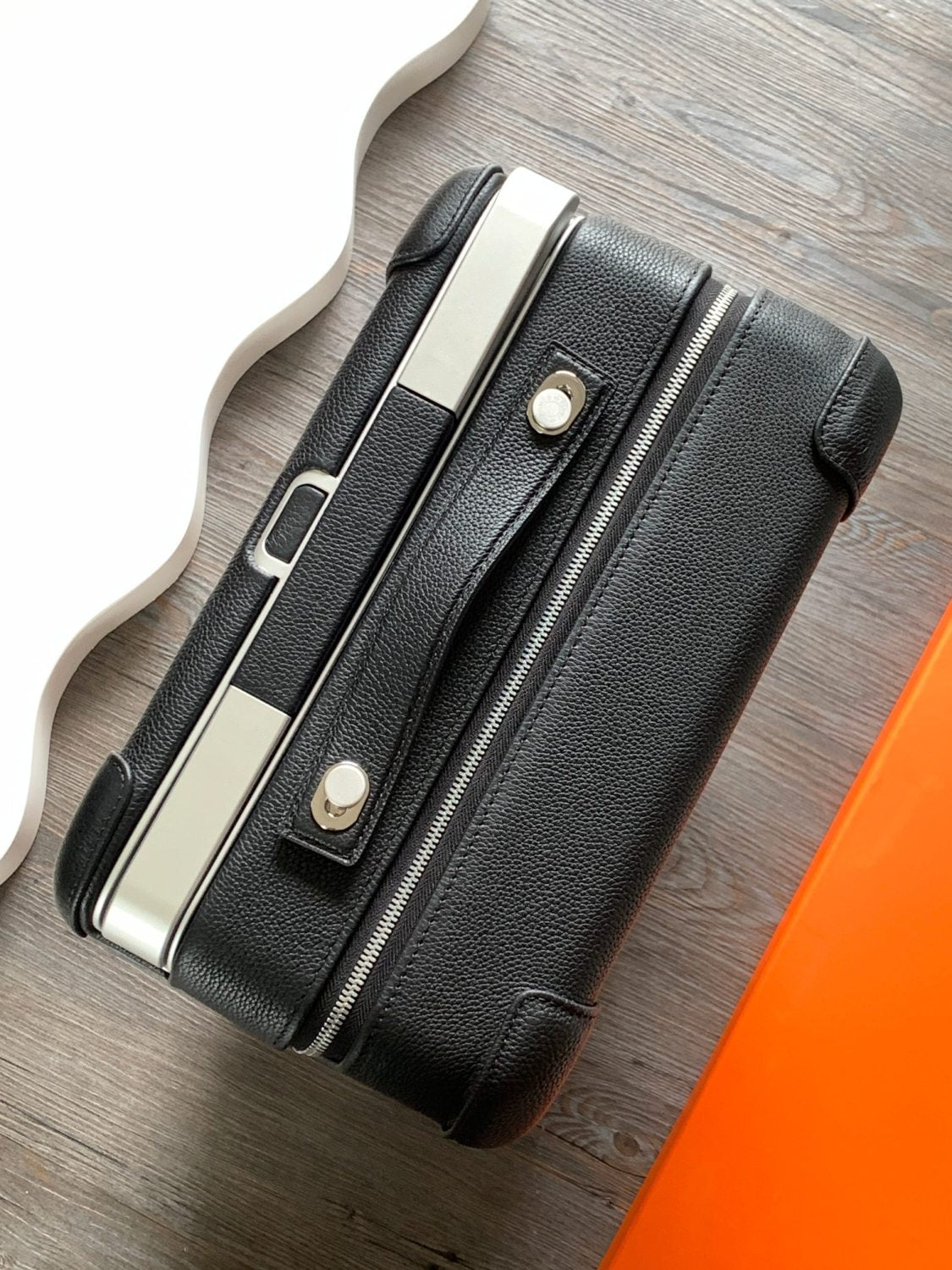 Hermes R.M.S Classic Fashion Pattern Printed Pull-along Canvas Cowhide Leather Luggage Bags #78183
