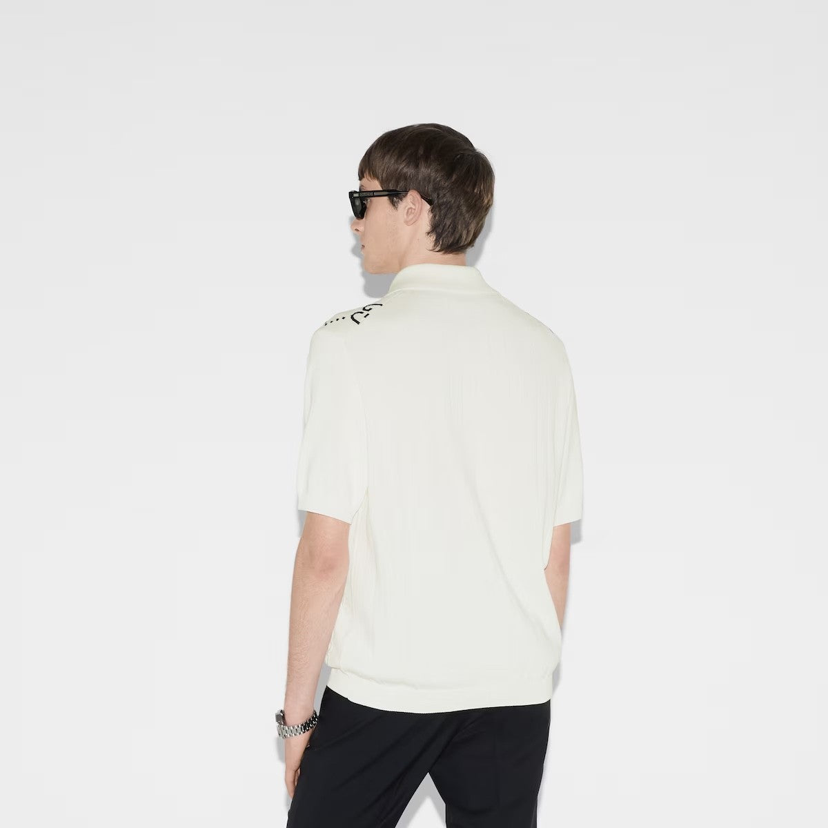 Gucci Men's Summer Logo Appliqué Knit Short Sleeve Polo Shirt T-Shirt #72545