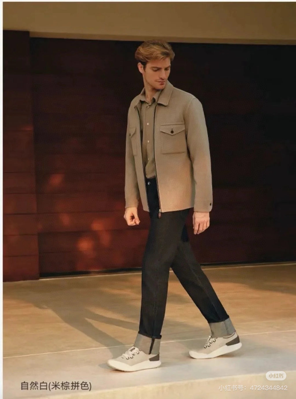 Berluti Men's Spring/Autumn Solid Color Patch Pocket Lapel Zipper Long Sleeve Jacket-Style Shirt Double-Sided Cashmere Wool Coat Ngvp #2294