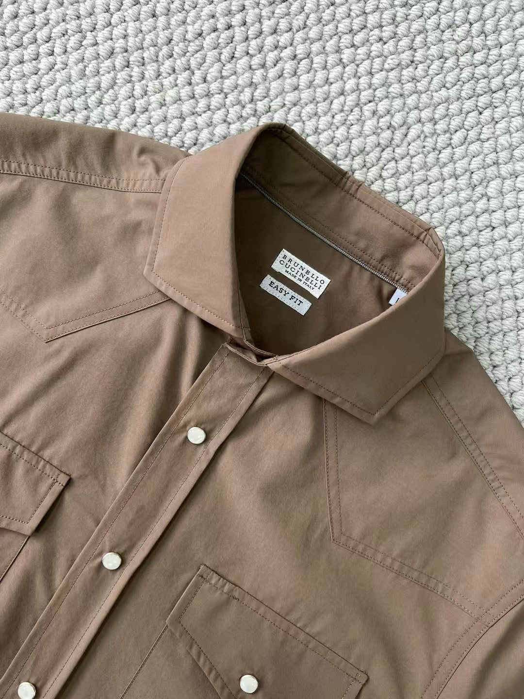 Brunello Cucinelli Men's Spring And Autumn Lapel Single-Breasted Solid Colour Shirt Fashion Casual Long-Sleeved Shirt Jacket Ngvp #1471