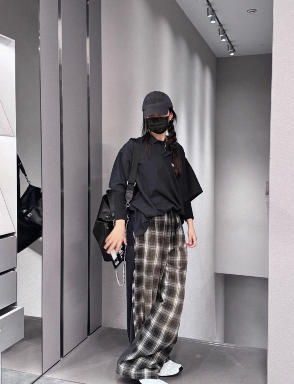 Balenciaga Men's Early Fall New Plaid Splicing Old Pants Loose Silhouette Loose Straight Casual Pants Ngvp #2432