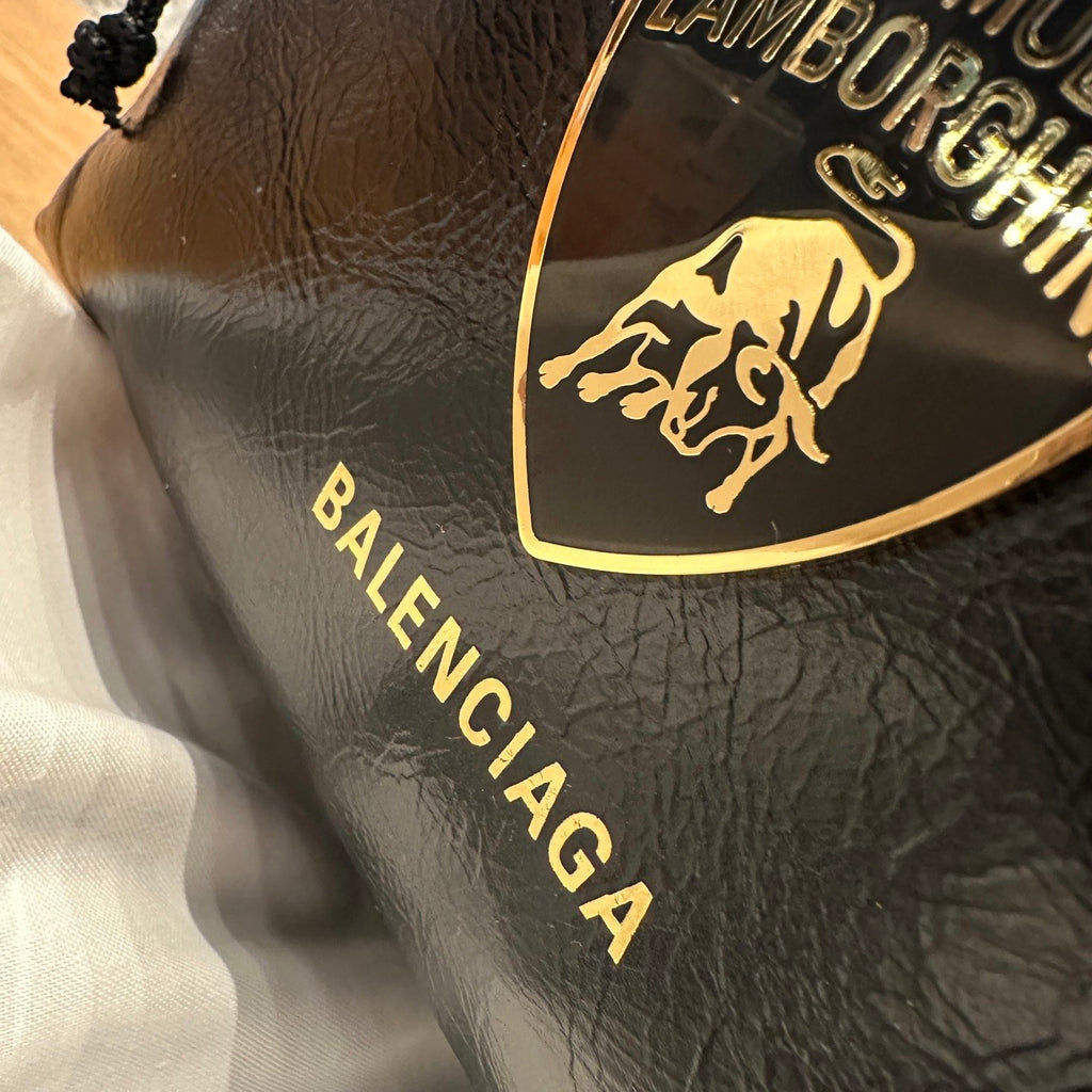 Balenciaga x Automobili Lamborghini Explorer Men's Solid Color Letter Print Oil Wax Leather Book Bag Backpack Bags #78129