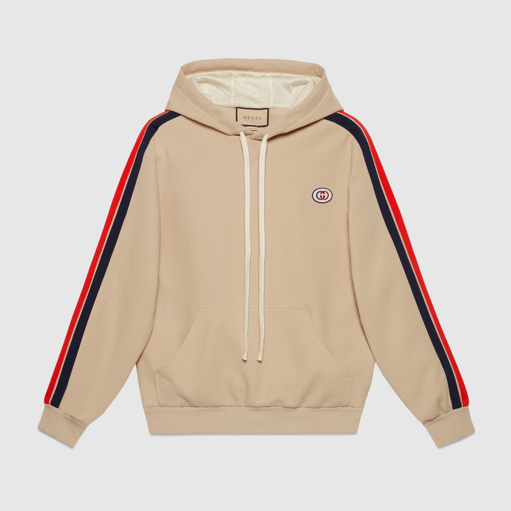 Gucci Men's Summer Striped Logo Print Hooded Sweatshirt Pullover Tie High Waisted Shorts Set Suit #98813
