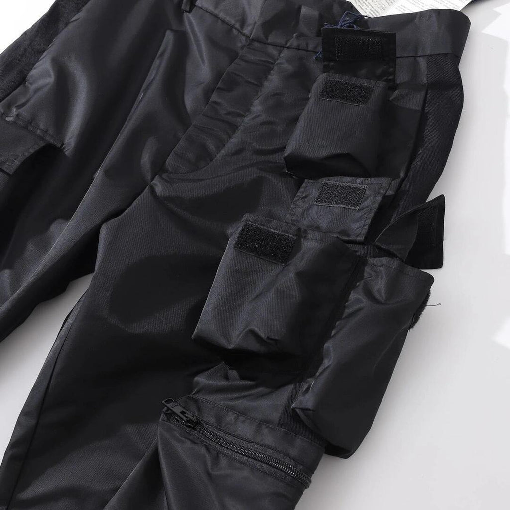 Prada Men's Spring And Summer Solid Color Nylon Multi Functional Pockets Trousers Pants #75645