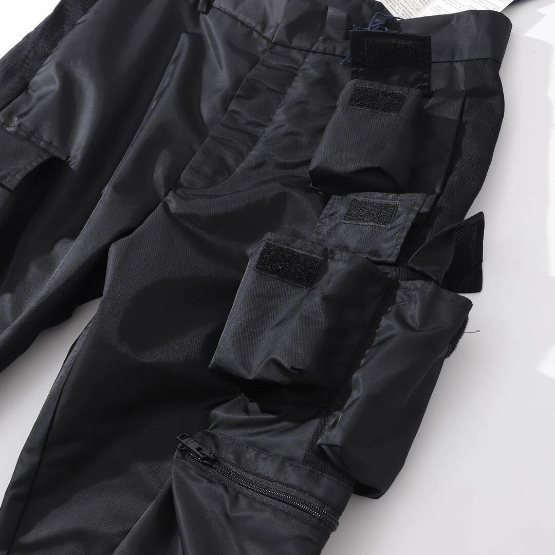 Prada Men's Spring And Summer Solid Color Nylon Multi Functional Pockets Trousers Pants #75645