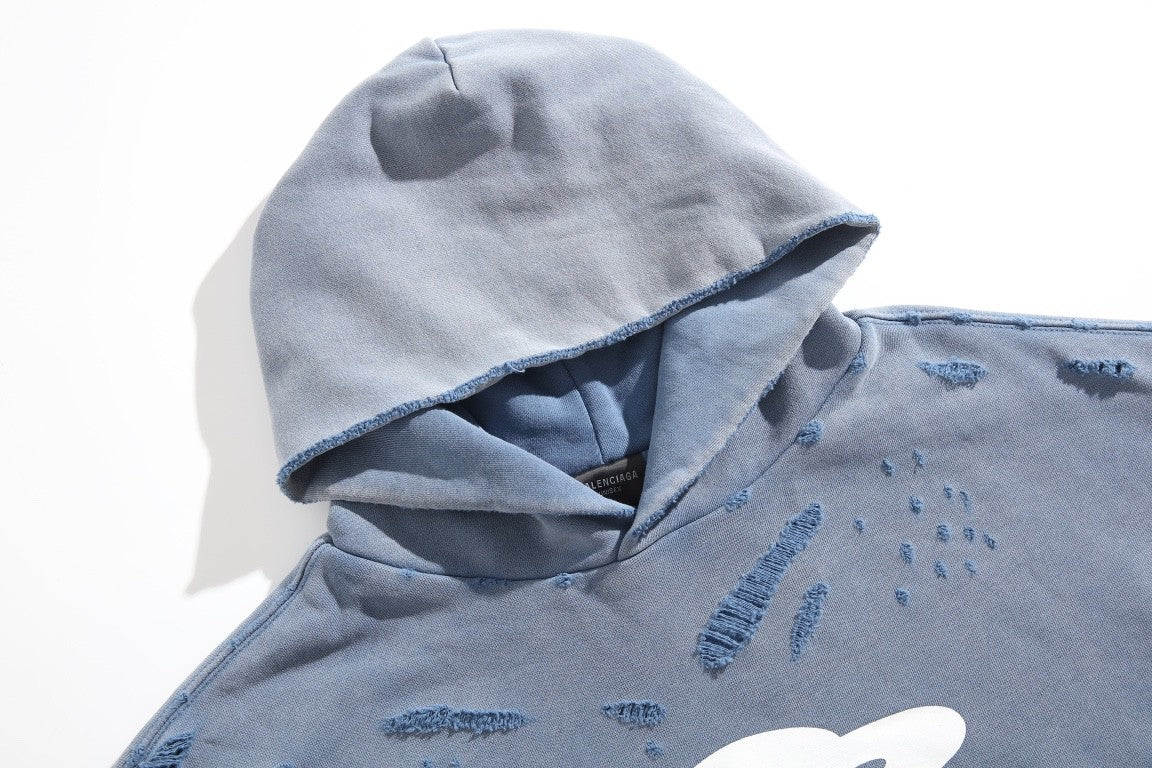 Balenciaga Men's And Women's Spring/Fall Fashion Casual Solid Color Letter Print Hooded Zipper and Hooded Pullover Long Sleeve Sweatshirt Jacket #78935