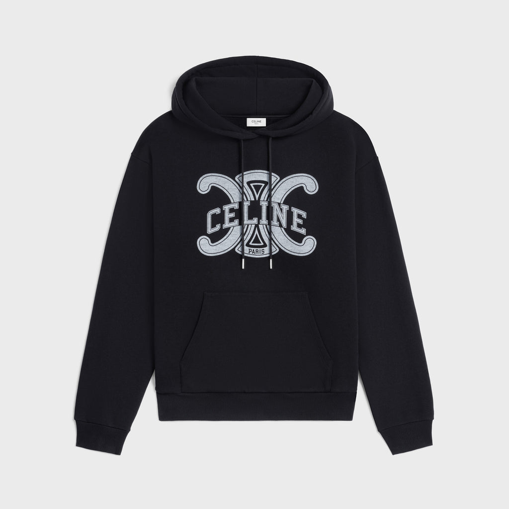 Celine Men's And Women's Spring/Fall Fashion Casual Solid Color Letter Print Hooded Pullover Oversized Long Sleeve Sweatshirt #78632