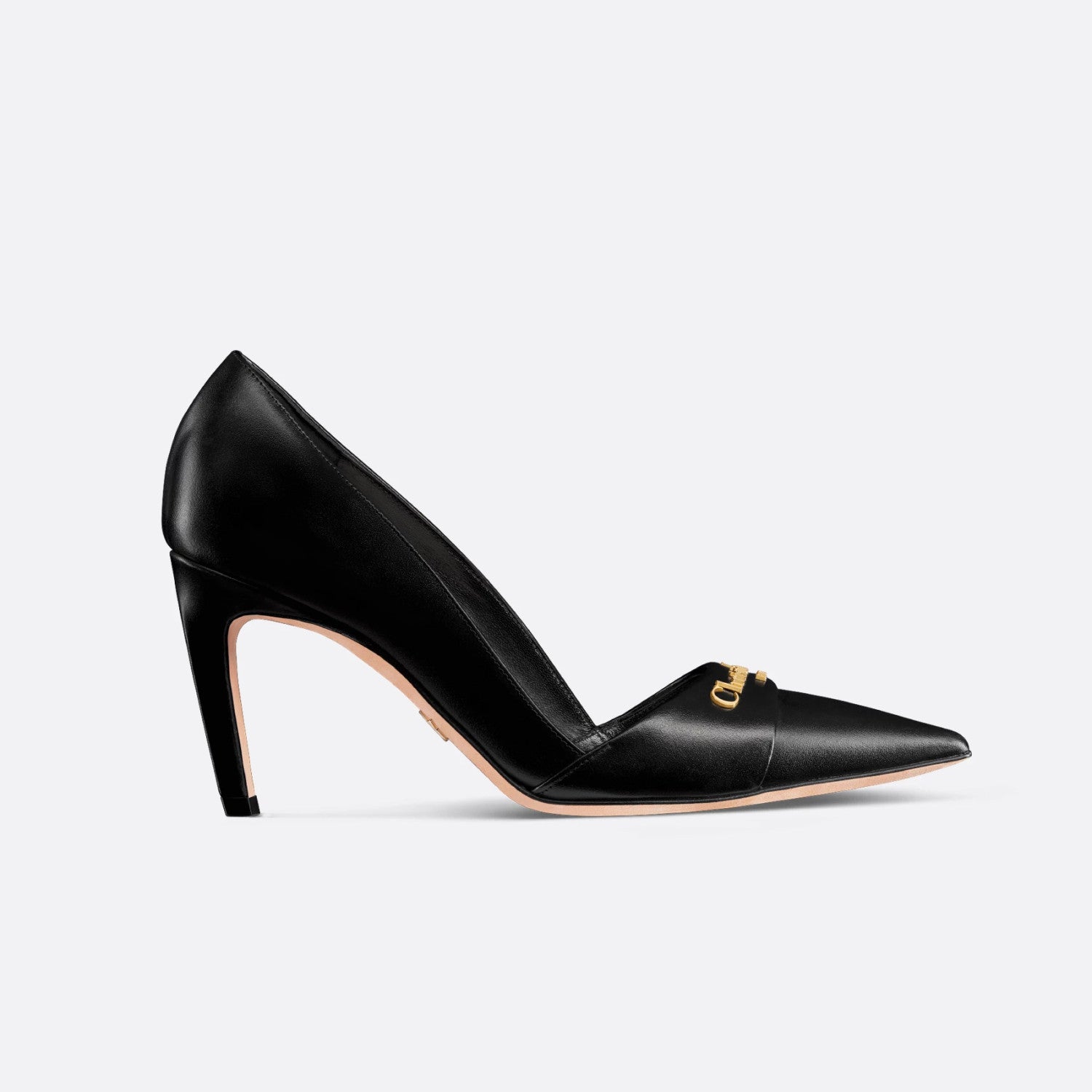Escarpin My Dior Women's Summer Gold Letter Print Solid Color Cowhide Pointed Toe 8cm High Heel Shoes #77215