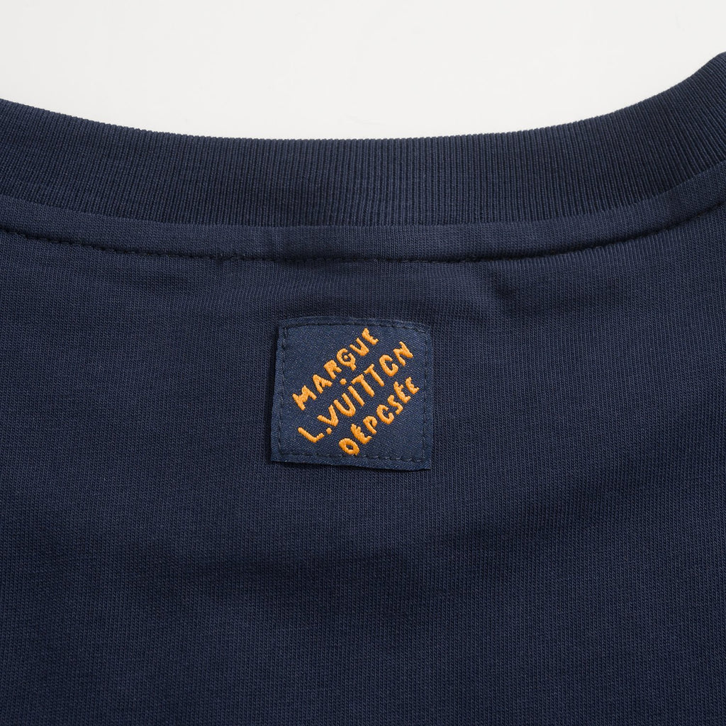 Louis Vuitton Men's Summer Solid Color Fashion Casual Letter Embroidery Short Sleeve Cotton T-Shirt #78192