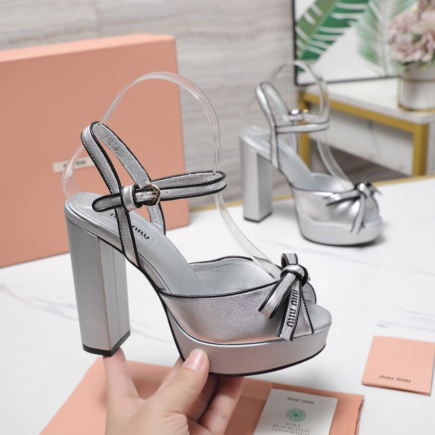 MiuMiu Mordoré nappa leather platform sandals 12cm #380320