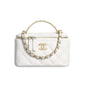 Chanel Women's Solid Color Chain Shoulder Grain Embossed Calfskin Box Bag Tote Shoulder Bags #75595