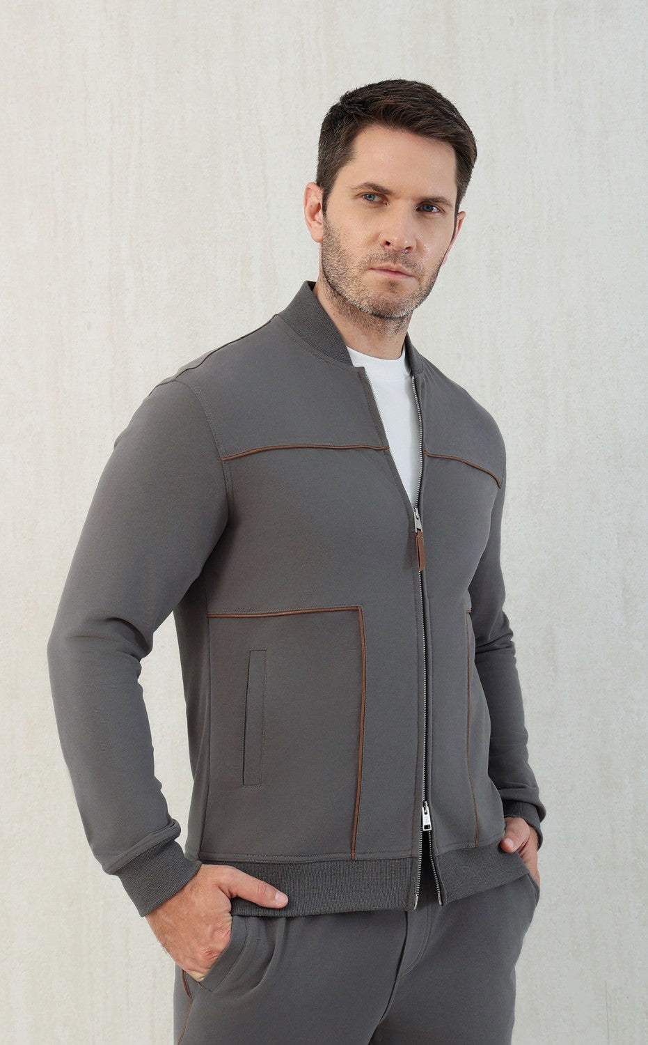 Brunello Cucinelli Men's Spring and Autumn Hooded Long Sleeve Cotton Casual Sports Sweatshirt Zipper Long Sleeve Jacket Ngvp #1766