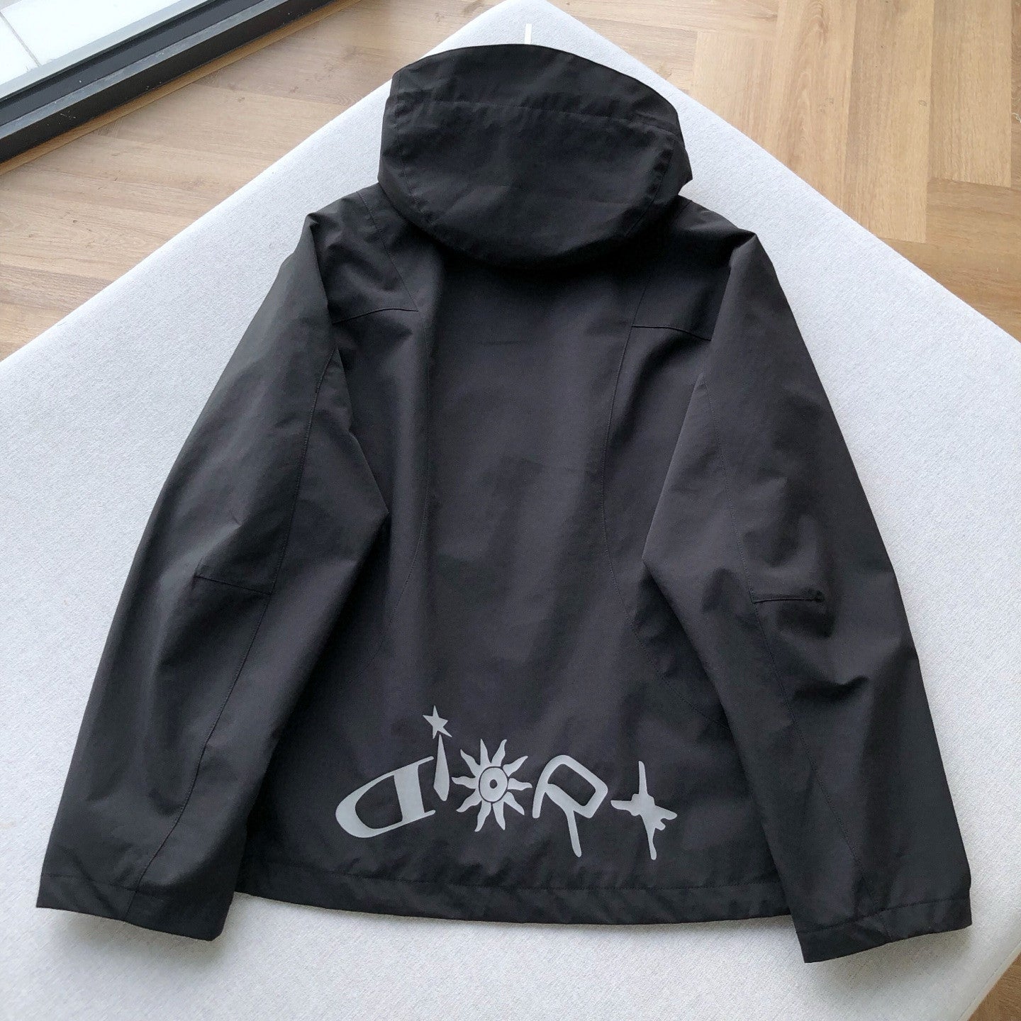 Dior And Lewis Hamilton Parker Coat Men's Fall And Winter Hooded Zipper Black Jacket Fashion Trend Logo Short Jacket #81418