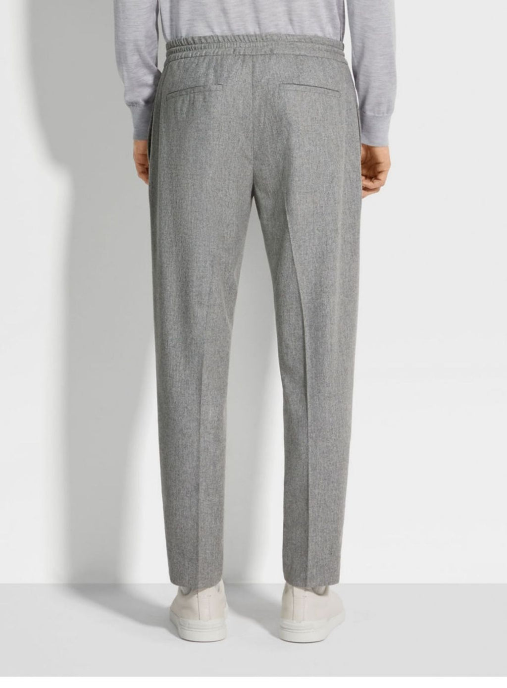 Ermenegildo Zegna Men's Fall/Winter Wool Blend Solid Color Mid-Rise Casual Straight-Leg Drawstring Sweatpants Ngvp #2517