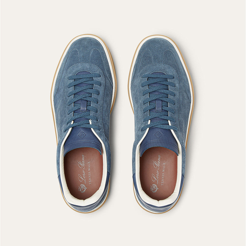 Loro Piana Men's Tennis Walk Dexun Sports Shoes Suede Round Toe Lace-Up Solid Color Four-Season Casual Shoes Low-Top Sneakers Ngvp #315199