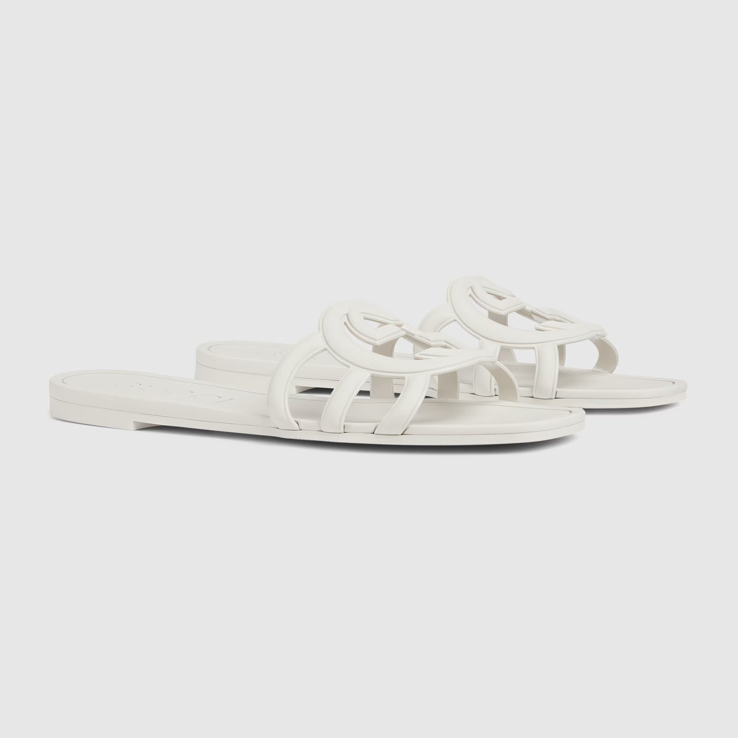 Gucci Women's Summer Double G Hollow out Square Head Flat Slippers Solid Color Casual Shoes #81341