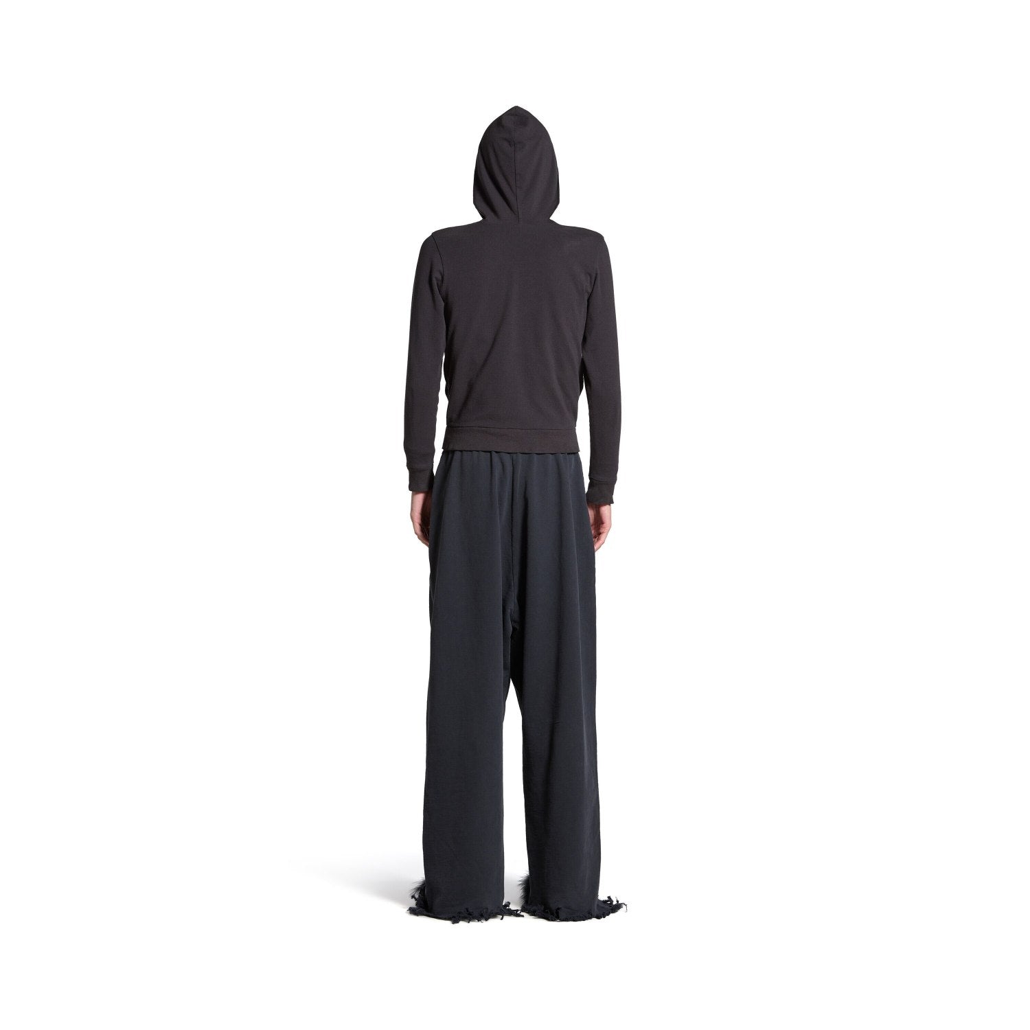 Balenciaga Men's Women's Four Seasons Solid Color Cotton UNITY Sports Iconic Cropped Sweatpants Loose Straight Raw Edge Casual Pant #71415