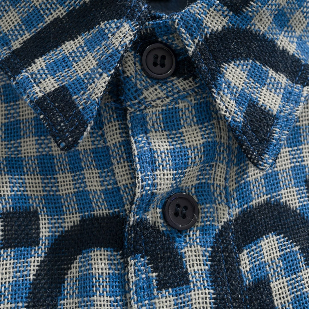 Gucci Men's Spring and Autumn Blue Letter Printed Single Breasted Long Sleeve Lapel Shirt #98873