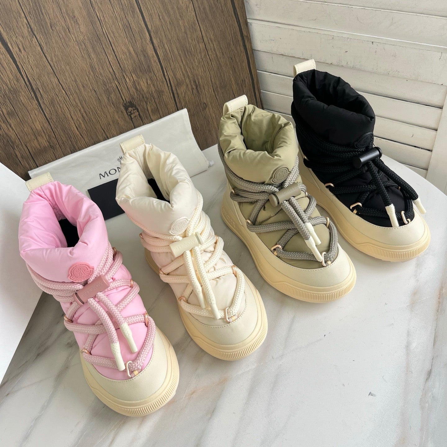 Moncler Altive Mid Women's Winter Fashion Casual Round Toe Slip On Drawstring High Top Down Filled Casual Boots Ski Boots Shoes #334177