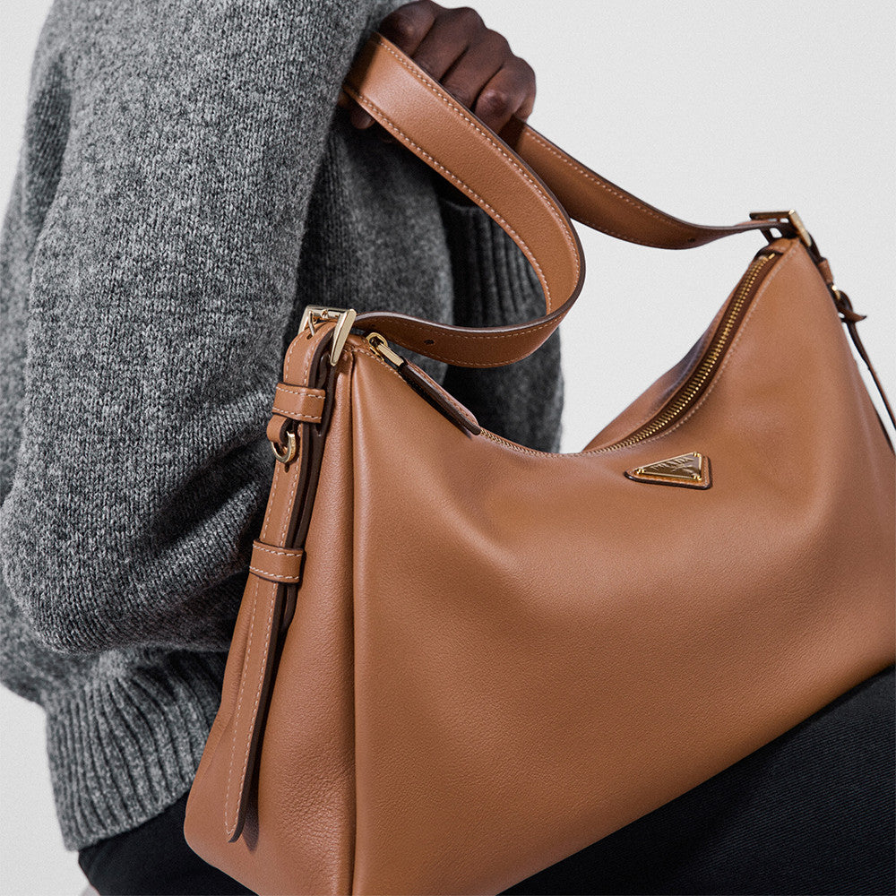 Prada Aimée Large Leather Shoulder Bag 1BC228 #334397