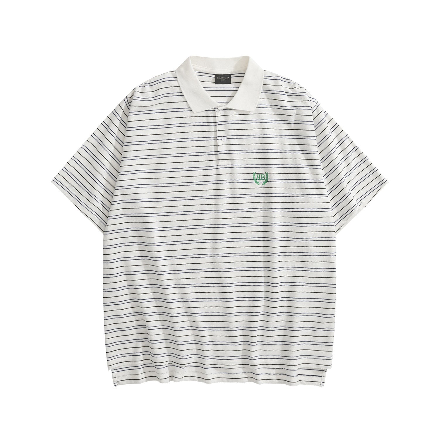 Balenciaga Men's Summer Solid Colour Stripe Printed Embroidery Pattern Printed Polo Neck Short Sleeve T-Shirt #76767